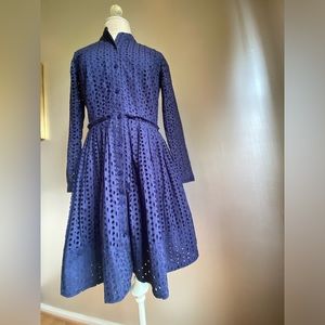 Michael Kors Navy Blue eyelet cotton dress